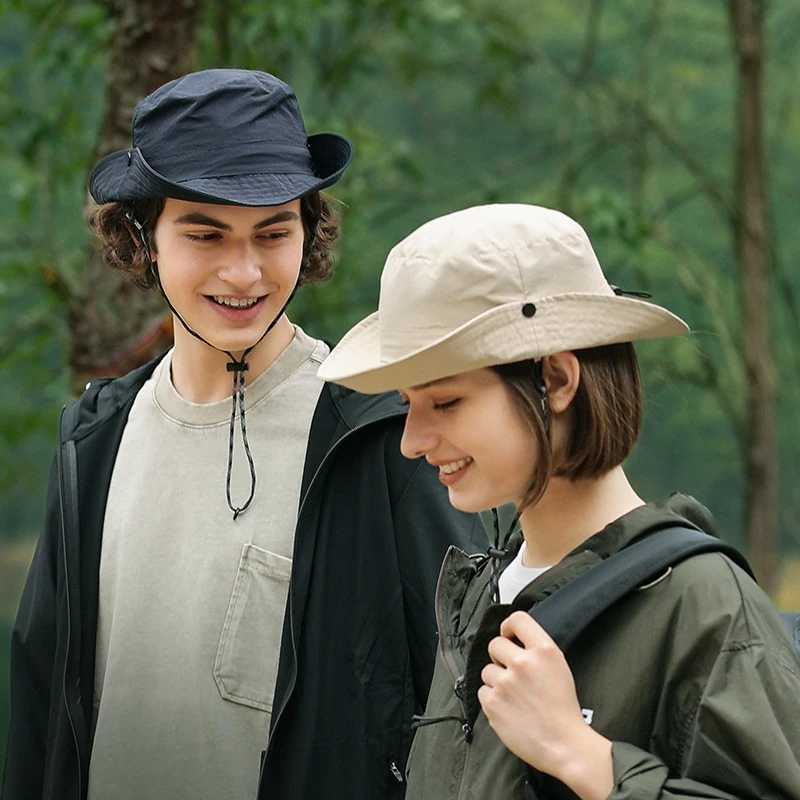 Travel Fisherman Leisure Bucket Hats Solid Color Fashion Men Women Flat Top Wide Brim Summer Cap For Outdoor Sports Visor