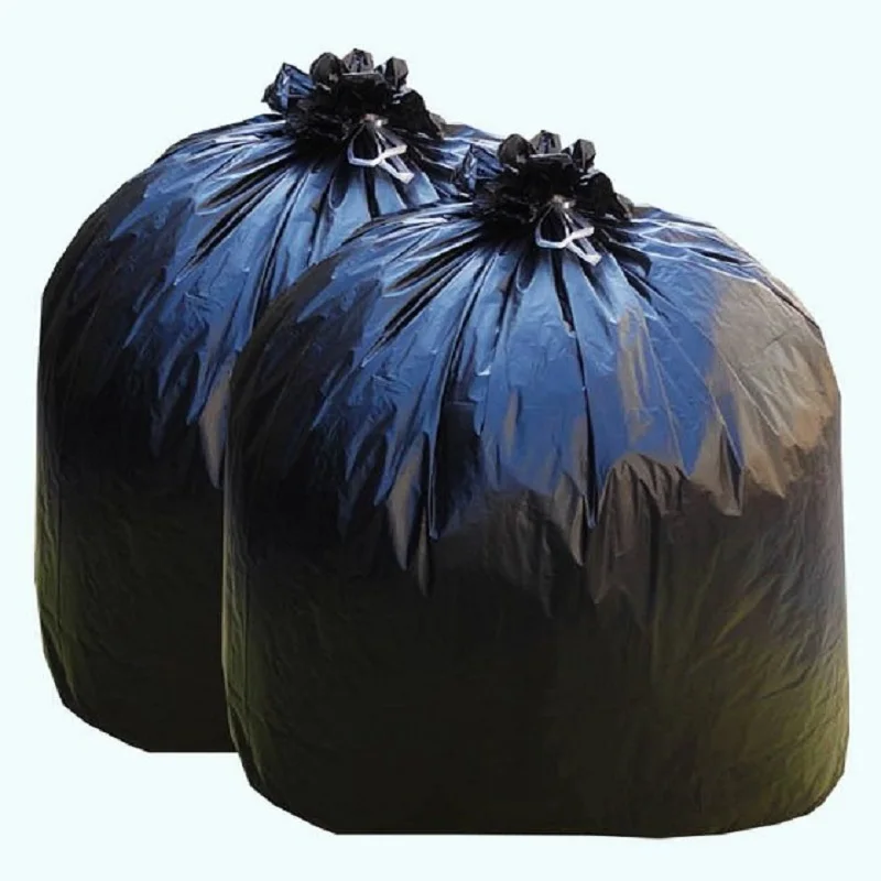 Large heavy duty black garbage bag Plastic trash liner Professional garbage bag Household kitchen garbage bag