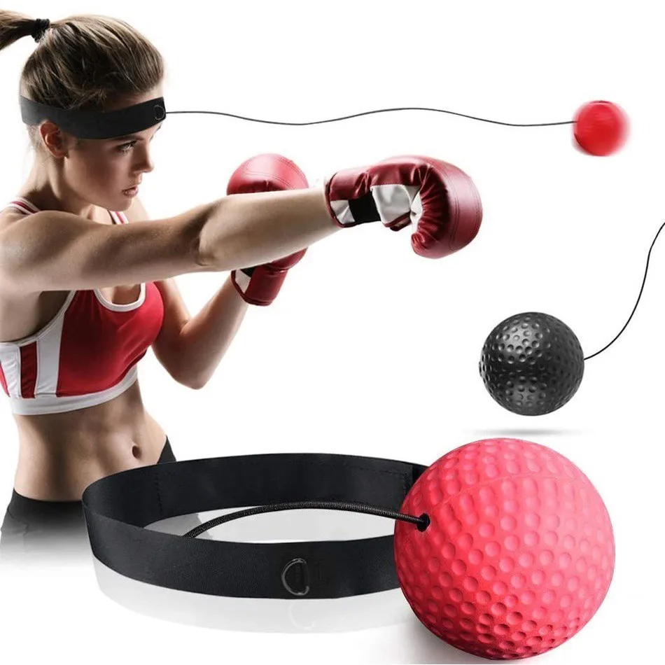 WOSWEIR Kick Boxing Speed Training Punch Ball Reflex Ball Head Band for Kids and Adults Home Muay MMA Exercise Equipment