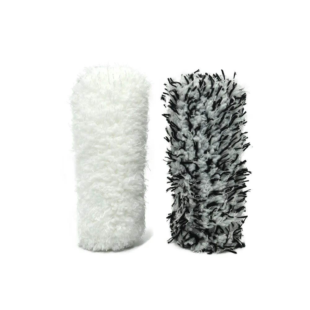 Car Care Flat Microfiber Wheel Brush Hub Cleaning Brush with Interchangeable Covers