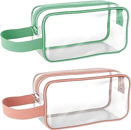 Cute Clear Pencil Pouch PVC Zipper Pen Case for Pencil Storage Portable Office Supplies Pouch for Adults