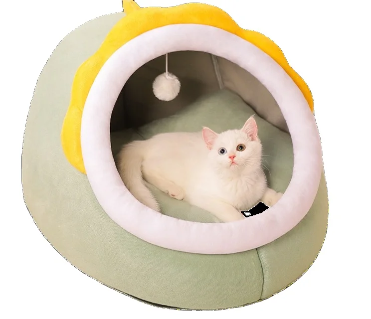 China Supplies Wholesale Top Selling Secure Luxury Comfortable Soft Fun Design Private Warm Custom Indoor  Cave Pet Bed