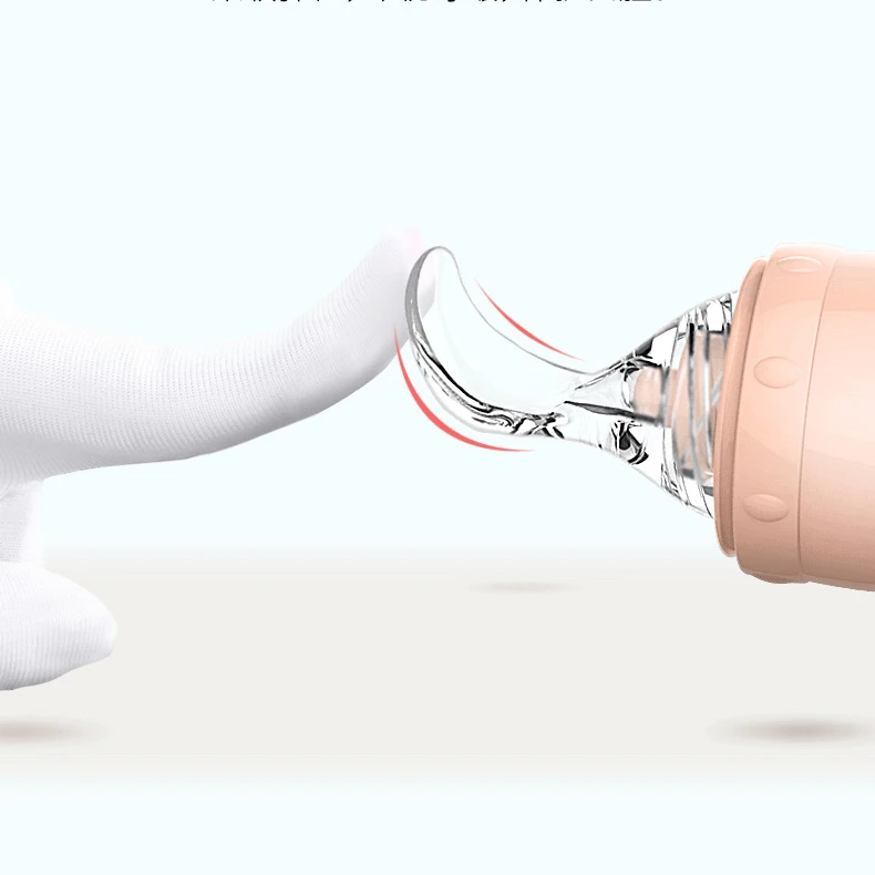 Best Selling Products Hot sale squeezable silicone baby feeding bottle with spoon