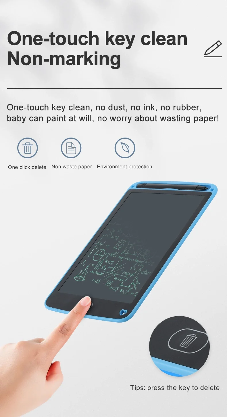 Paperless LCD Drawing Pad 8.5 Inch Electronic Kids Writing Graphic Tablet with Stylus and Loose Leaf Feature