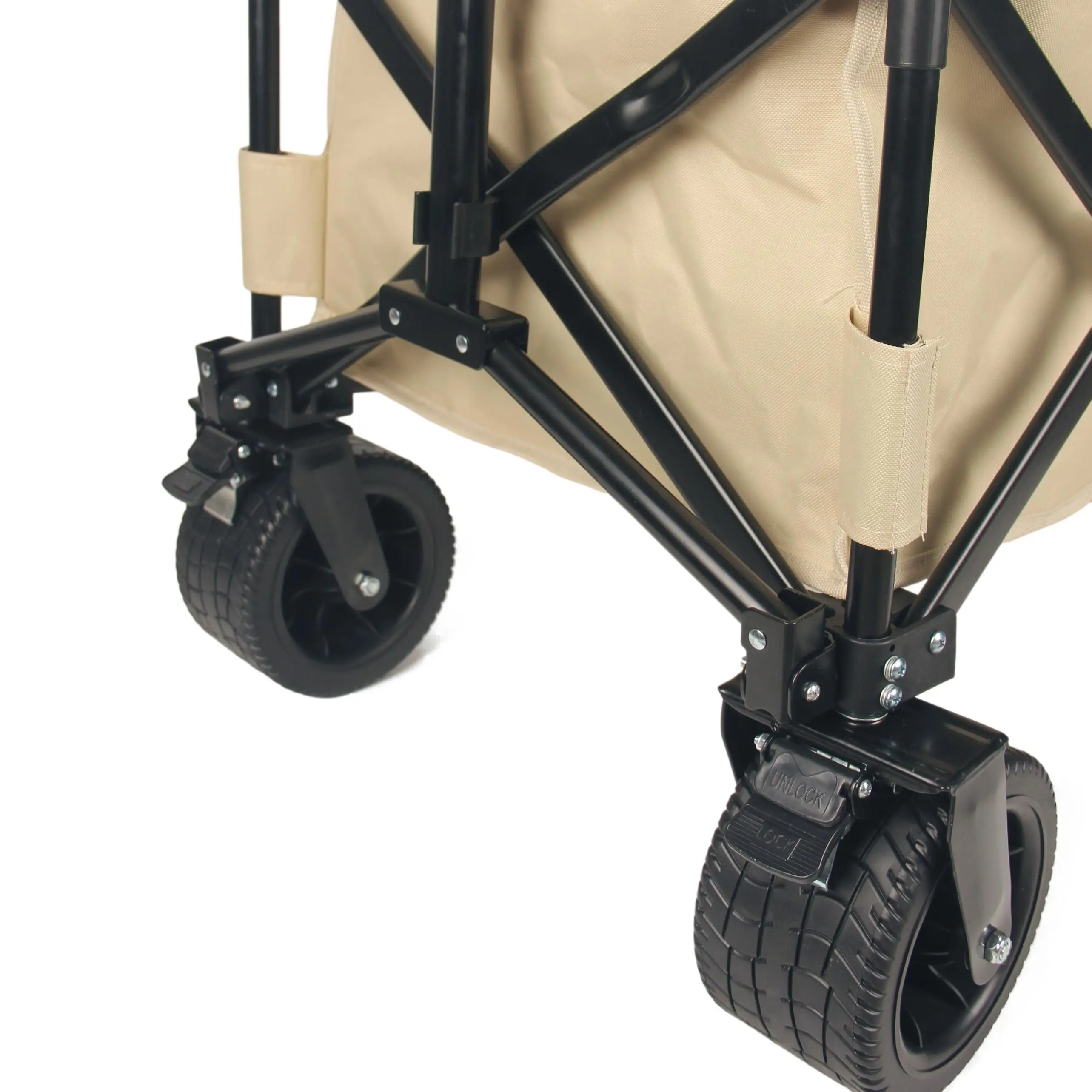 Essential camping wagon outdoor cargo cart 330 LBS load bearing 150L capacity big wheel PVC for beach easy folding carry out
