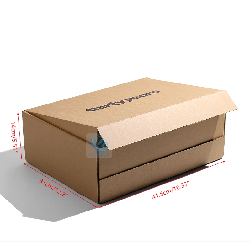Recycled Corrugated Paper Cardboard Packaging Boxes Custom Eco Friendly Tear Strip Zipper Mailer Box for Clothing Package