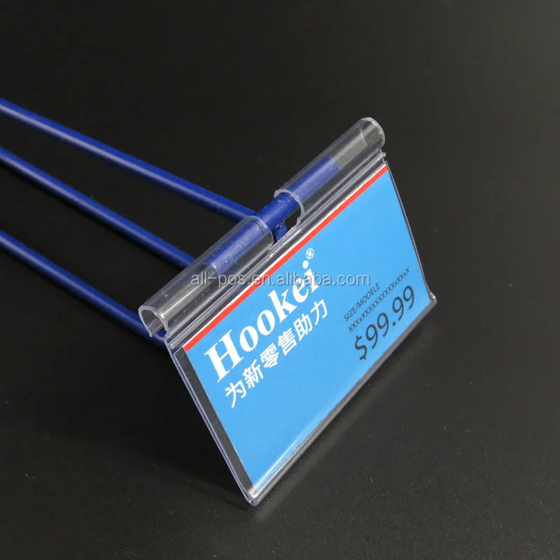 Color Plastic PVC Price Tag Sign Label Display Promotion Holders For Supermarket Store Storage Shelf