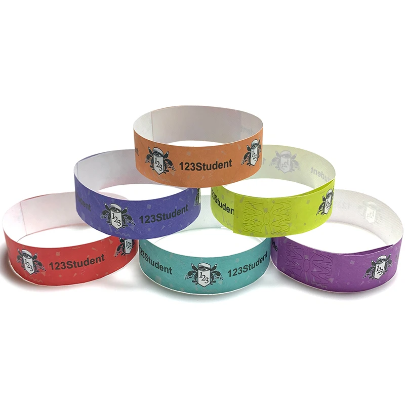 New Product Custom School Event Wristbands Identification Wrist Bands Waterproof Paper Tyvek Wristband