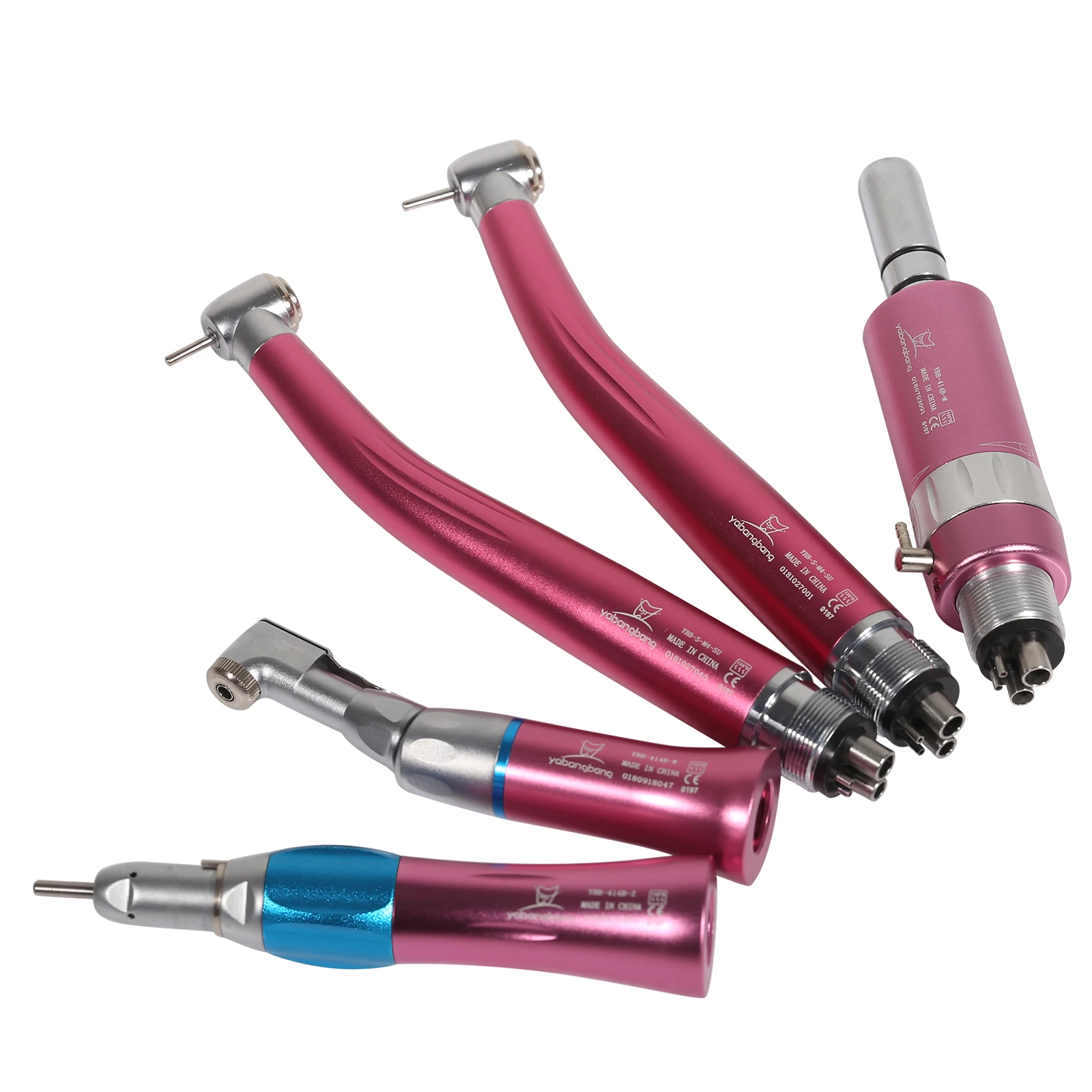N-S-K Style Dental High&Low Speed Handpiece Kit Turbine 4-Hole Pink Yabangbang