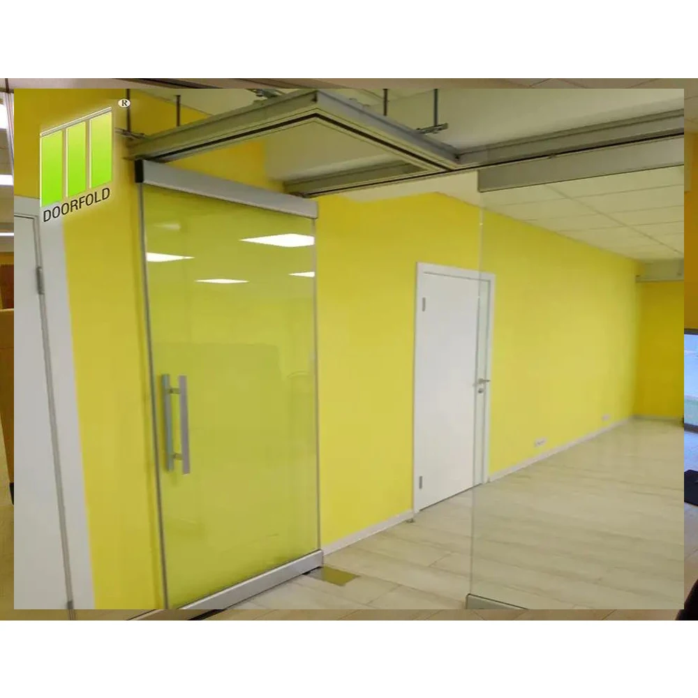 China factory frameless glass divider partition wall sliding folding doors glass sliding door system interior