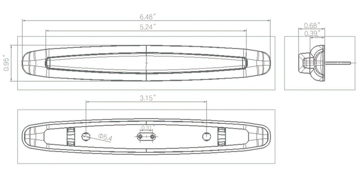 Dot 6,5 дюймов боковой габаритный фонарь 12 вольт грузовик прицеп красный светодиод