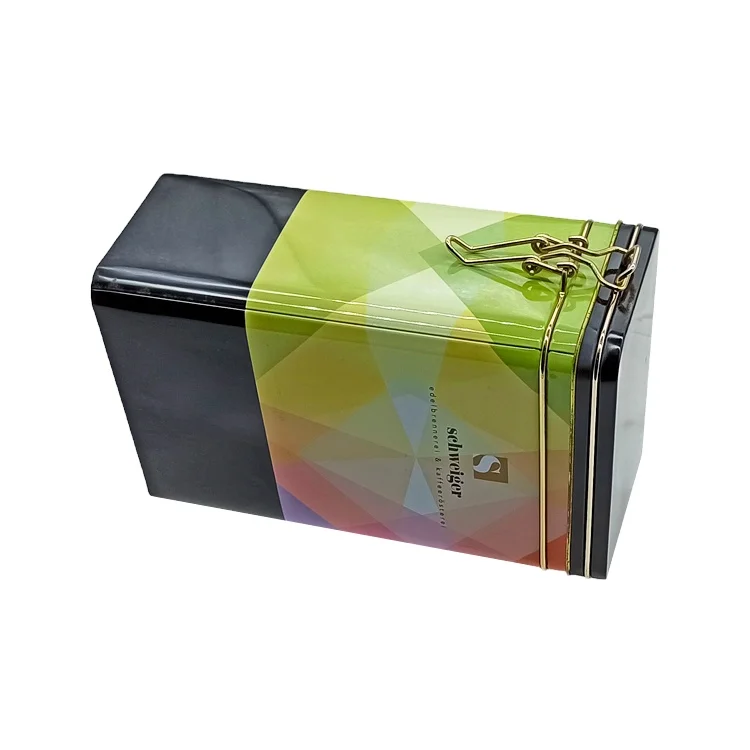 rectangular shape  airtight  metal tin  can food  packing box