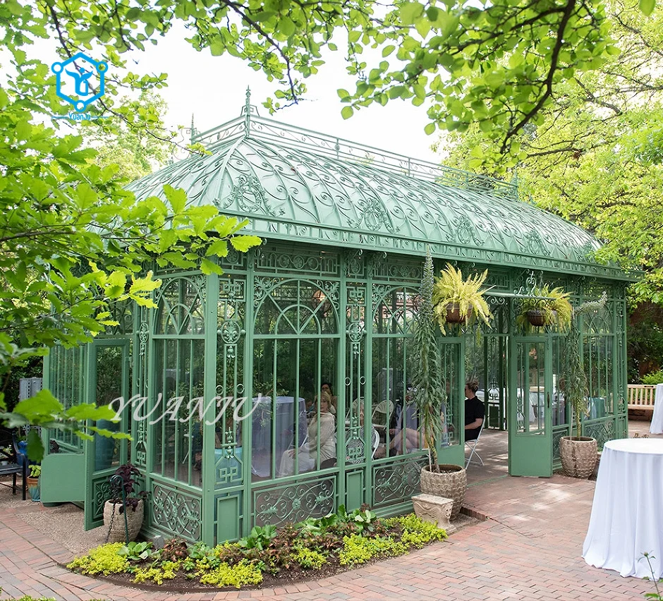 YUANJU Wedding Decoration Large metal Gazebo wrought iron garden gazebo large garden gazebos wrought iron greenhouse for sale
