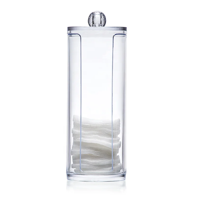
Clear Round Makeup Cotton Box Cosmetic Stick Nail Art Storage Container Holder Organizer 