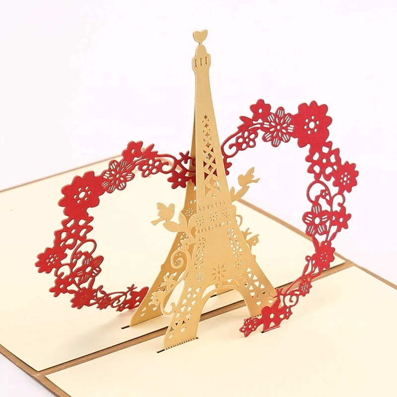 Wedding Invitation Card 3d Greeting Card Model 2020 Diy Competitive Price Heart Shape Handmade Customized Gift Card Custom Size