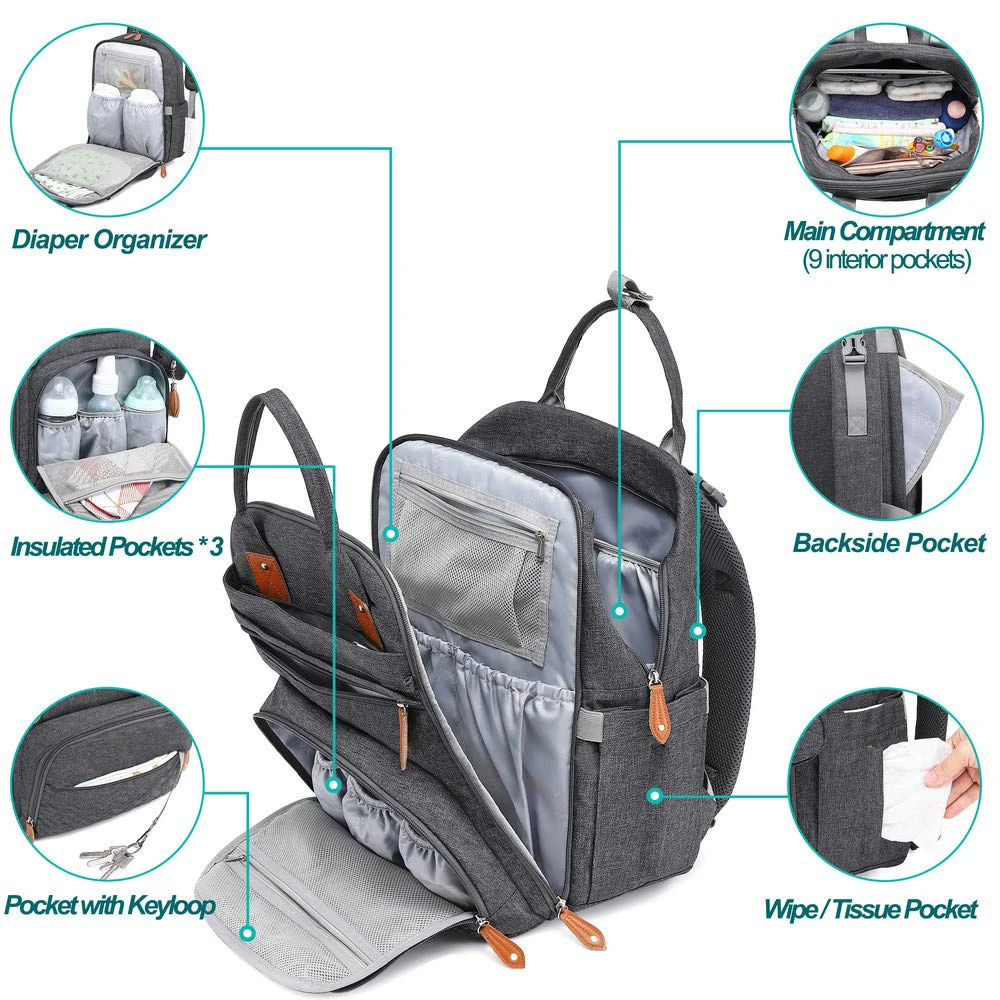 large capacity outdoor multifunction travel backpack diaper baby bags for mothers