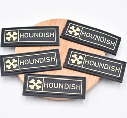Custom Black Cloth Label Clothing Shoes Hats And Bags Cloth Rubber Labels For Clothing