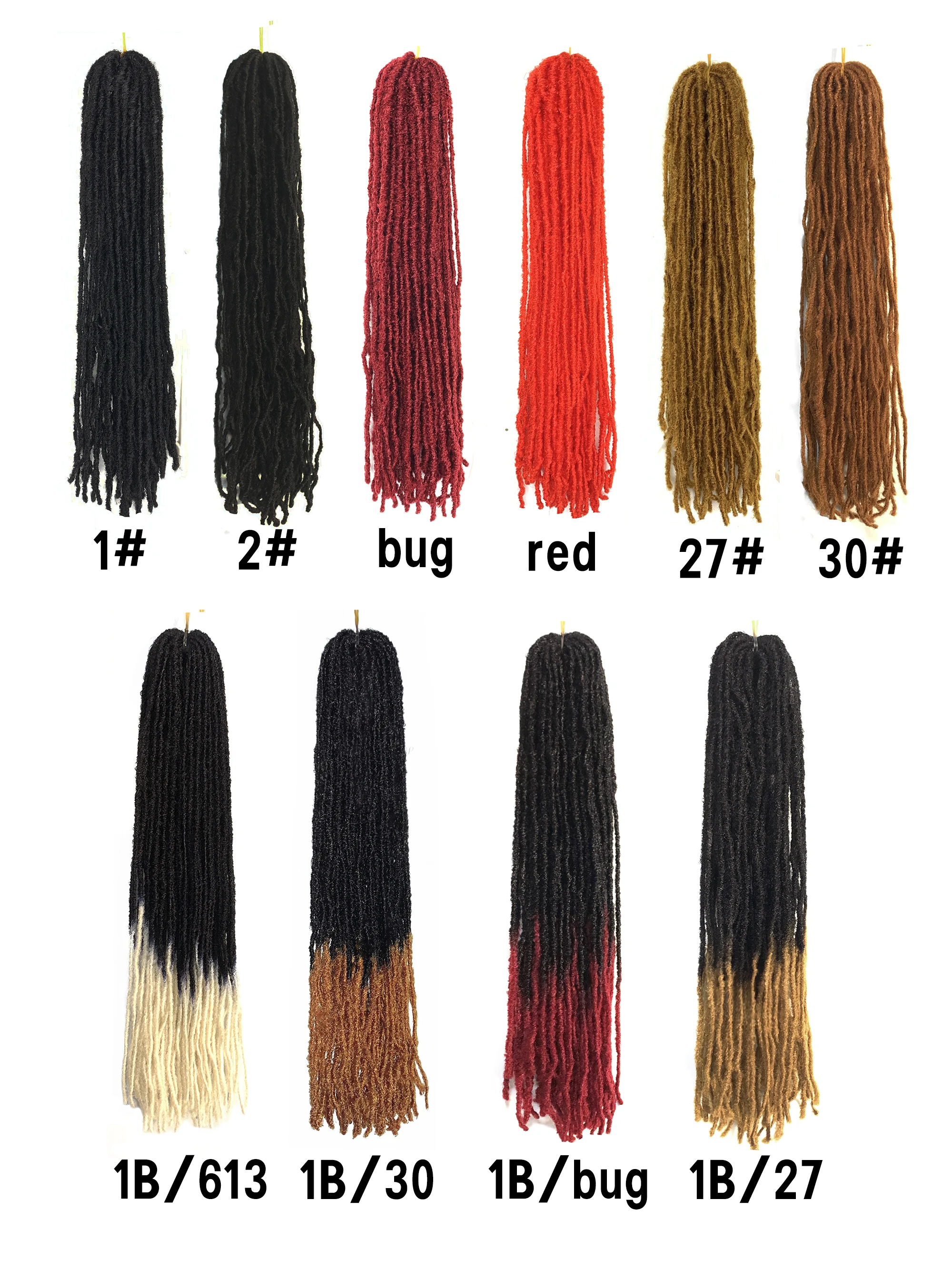 Sister Locks Hair Extension Ombre Blonde/Brown/Bug/Black Dreadlocks Synthetic Hair Dread lock Faux Locs Hair Braids For African