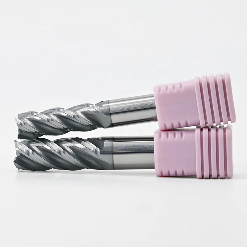 Alloy stainless steel special CNC tool 65 degree tungsten steel flat bottom straight handle four-edge milling cutter