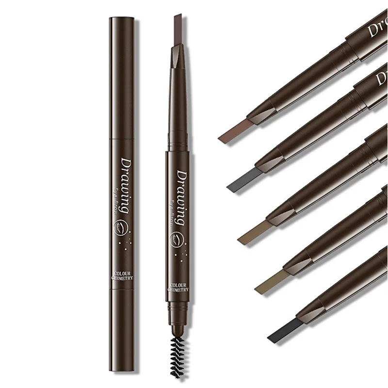 Eyebrow Pencil & Brush Tattoo Fork Stereo Fine Brow Sharpe Definition Shaper Double Head Waterproof Liner Eye Brows