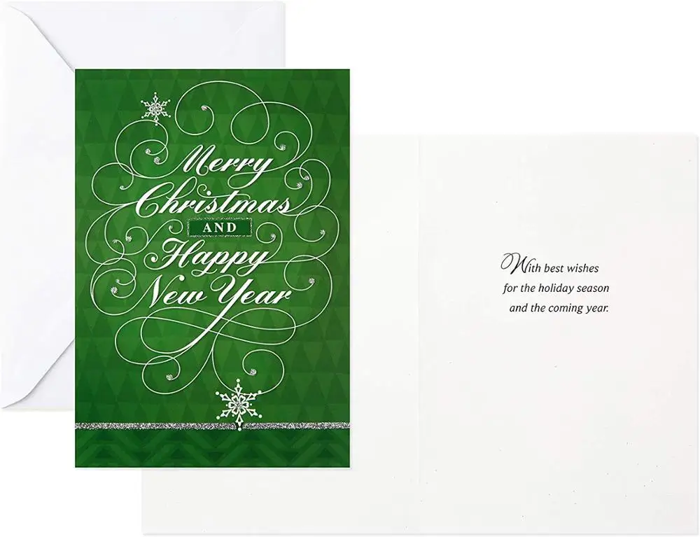 New Year Invitation Christmas Thank You Card And Envelope For Party Wishes Customized Accepted