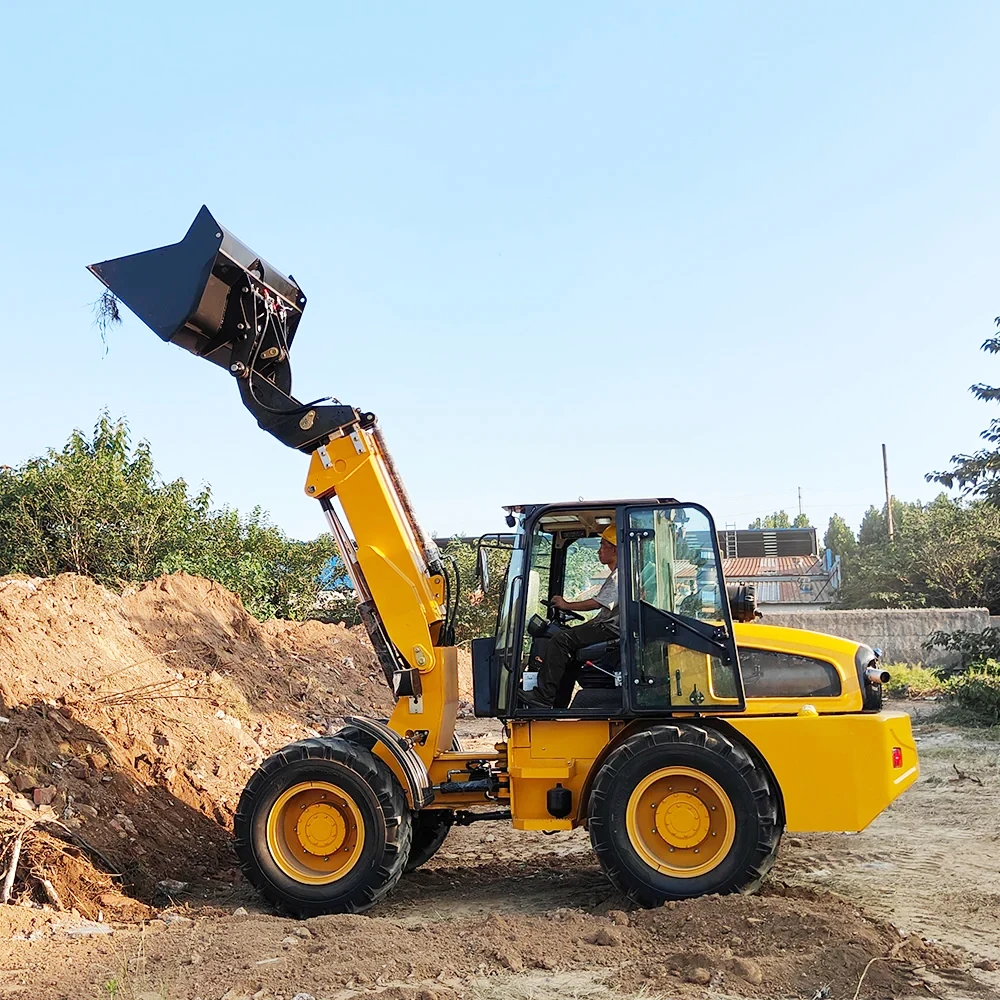 Free Shipping !! Direct Sales 4 Wheel Electric Loader 3 Ton Mini Telescopic Front Loaders