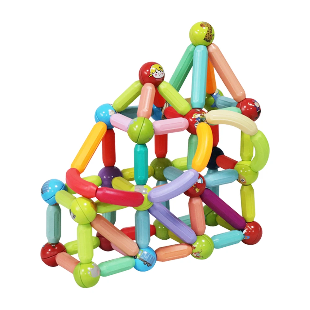 36PCS ABS 3D Magnet Balls and Rods DIY Building Block Set Educational Magnetic Sticks for Children Magnetic Rods and Balls