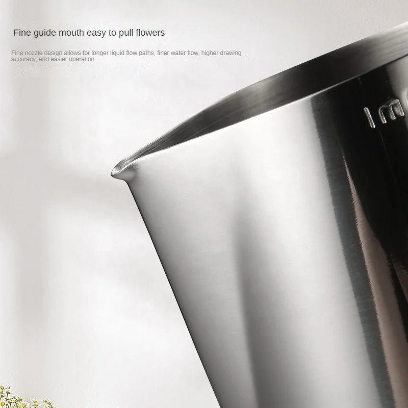 High Quality 304 Stainless Steel Milk Frothing Jug 2000ml Coffee Foam Garland Cup Handle Quality Teapot Water Jug Steel Stamp