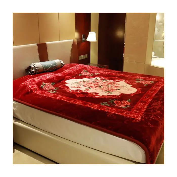 2 Ply Thickened Luxury Super Soft 100% Polyester Microfiber Fleece Oem Mink Wedding Throw Blanket Raschel Blanket