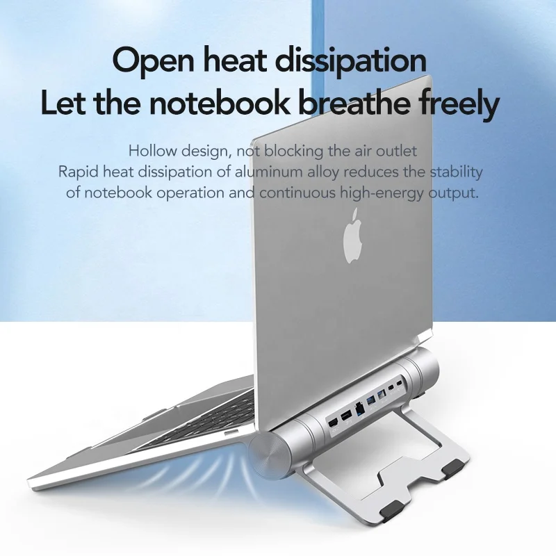 PD Charging SD TF Card Reader 11 in 1 USB C HUB OTG Card Reader Ethernet Adapter USB C Stand for Laptop Docking Station