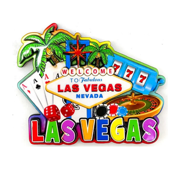Custom design wood las vegas trade show las vegas theme souvenir sticker magnet
