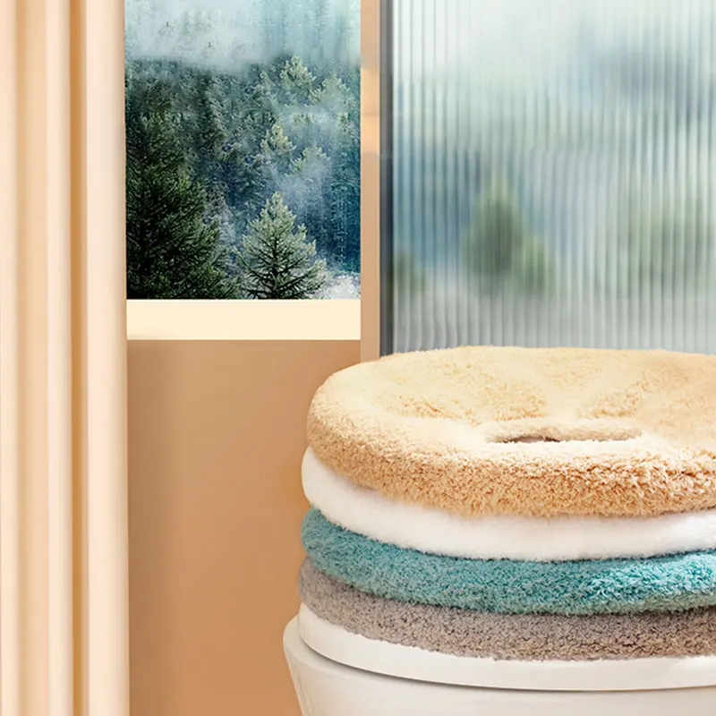 High Quality Acrylic Knitted Toilet Seat Cushion Thickened Cover and Mat