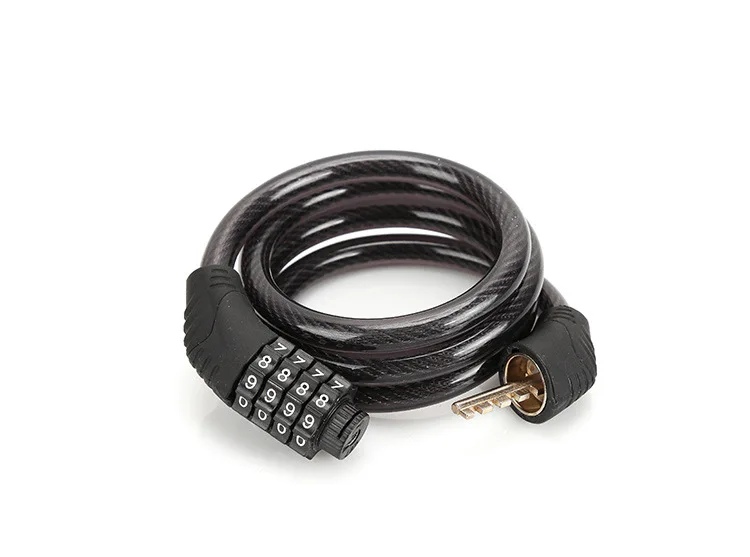 Four digit password lock for mountain bikes cheap bicycle lock steel wire chain lock cycling equipment accessories