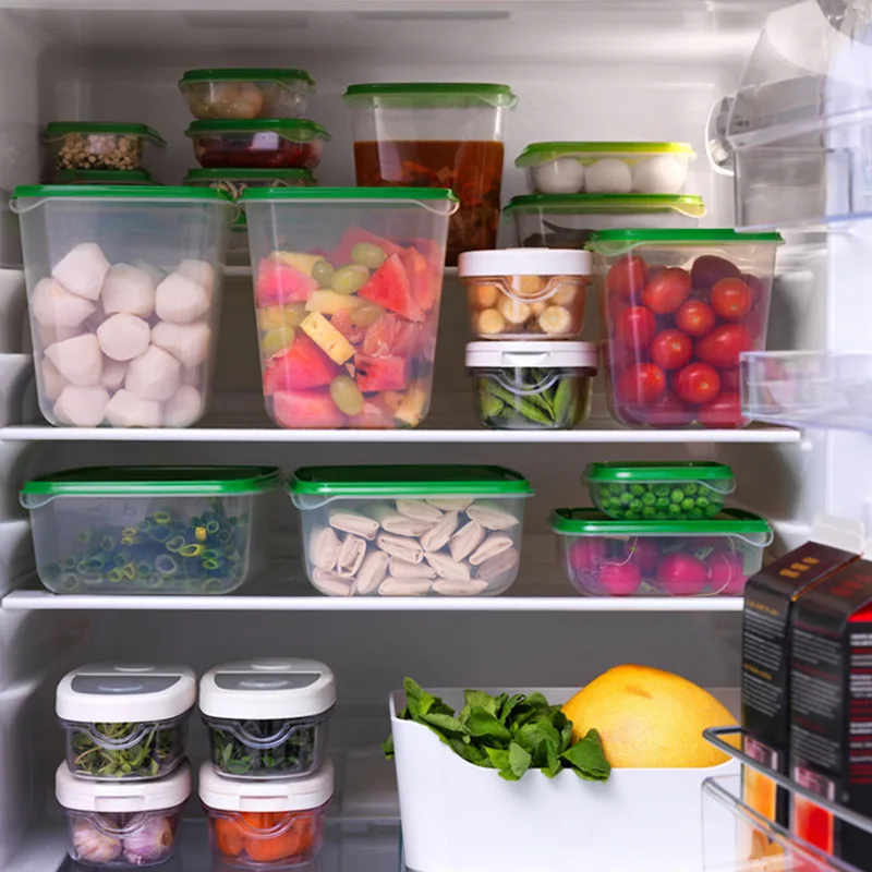 Household kitchen refrigerator fruit storage box Creative 17-piece food grade transparent storage box