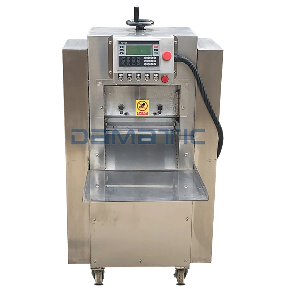 Damatic 2 4 8 Rolls Fully Automatic Commercial Wide Frozen Fish Meat Bacon Slice Cut Make Slicer Machine