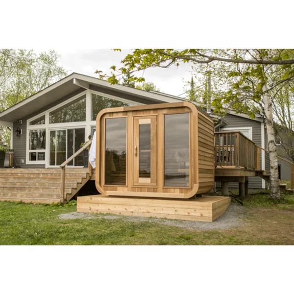 6 Person Outdoor Sauna Wood Cabin Wood Sauna And Dry Steam Infrared Sauna House for Sale