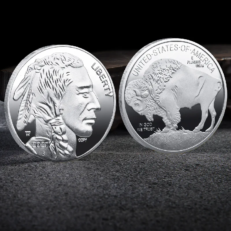 Customization 999 Fine Silver Bullion Round Buffalo Silver Plated Coin Metal Souvenir Liberty Coin