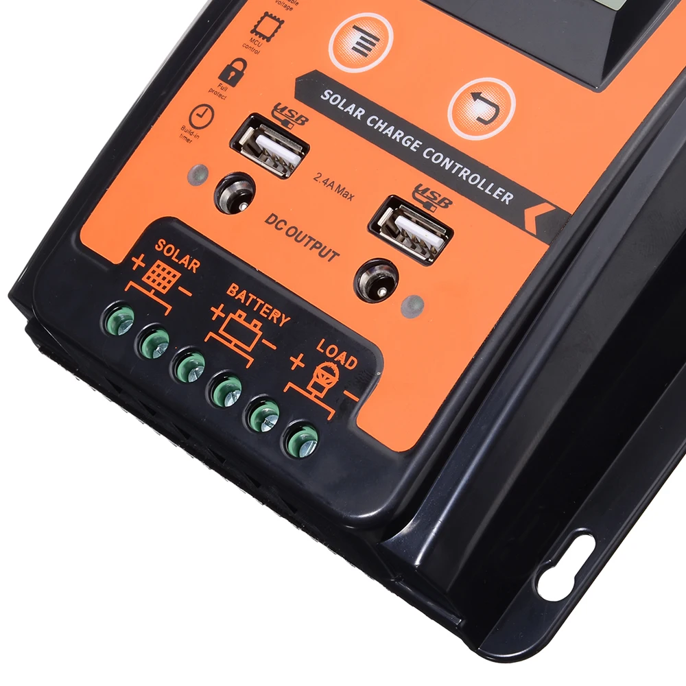 
AMPLEC 70 amp 12V 24V Intelligent PWM Solar Charge Controller with USB and DC output 