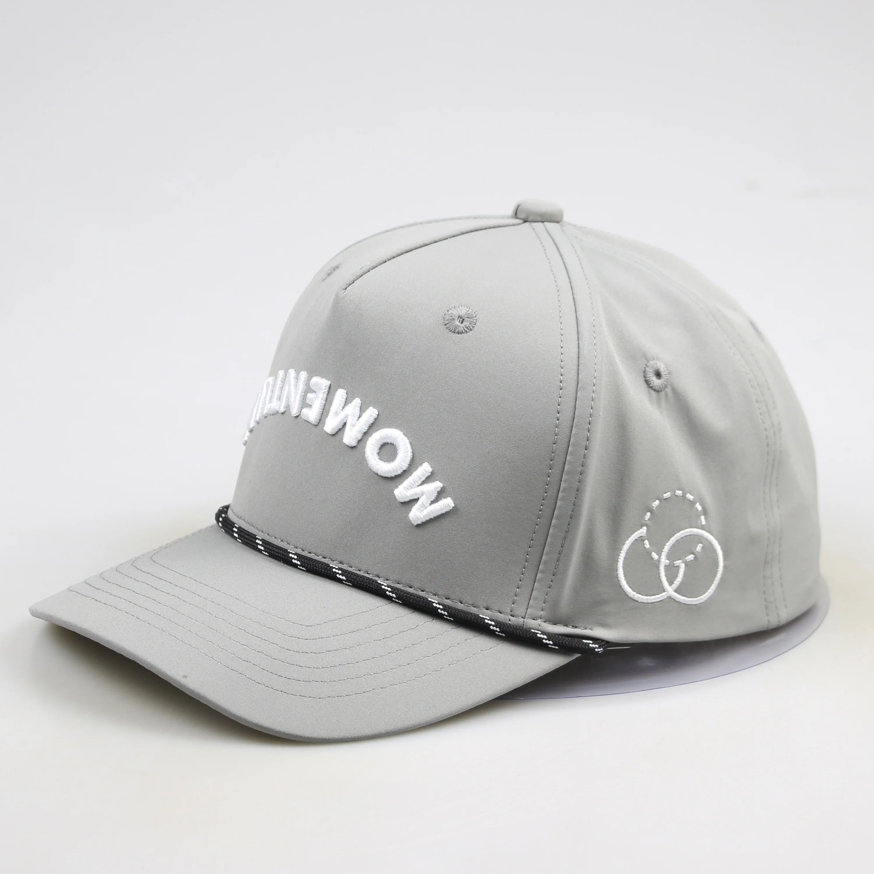 Customized Logo Curved Brim Cap In Bulk 5 Panel Golf Perforated Top Hat New Quick-Drying Waterproof Hat With Rope