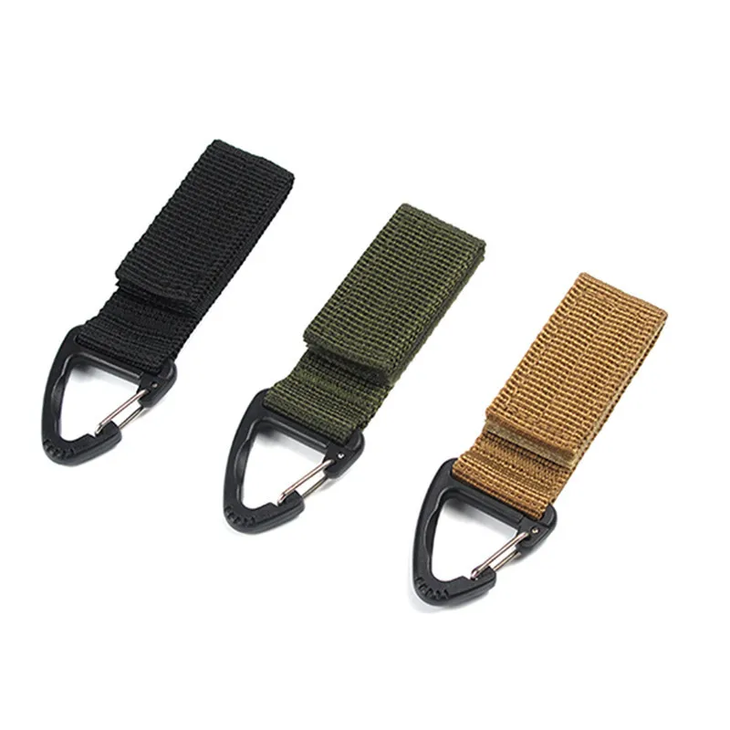 Outdoor Camping Hiking Buckle Clip Tactical Nylon Webbing Carabiner Keychain Fastener Backpack Clasp Hook