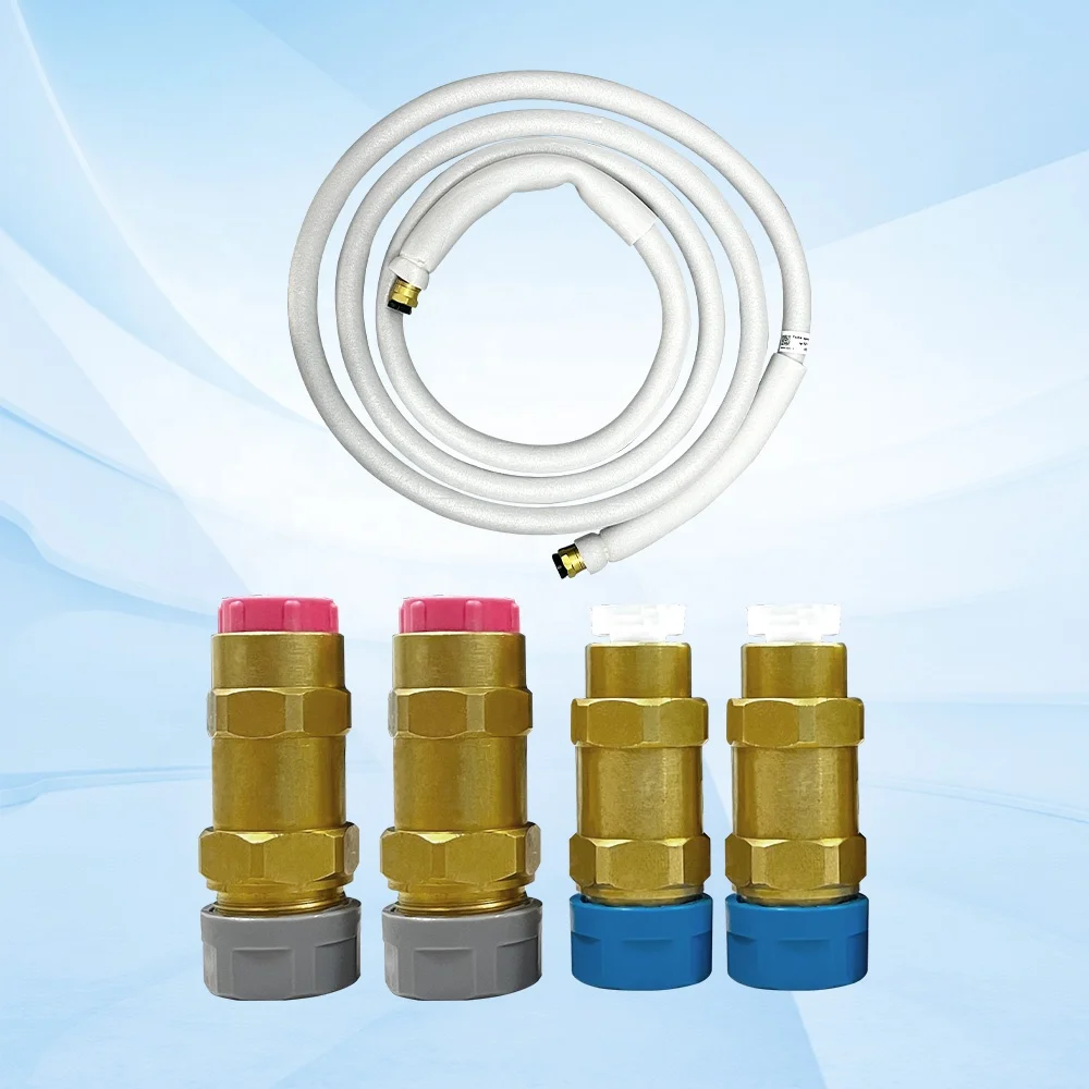 Puremind Air Conditioning Pre-charged Connecting Pipe for 900Btu-24000Btu Quick Connect Air Conditioners, Copper Tube