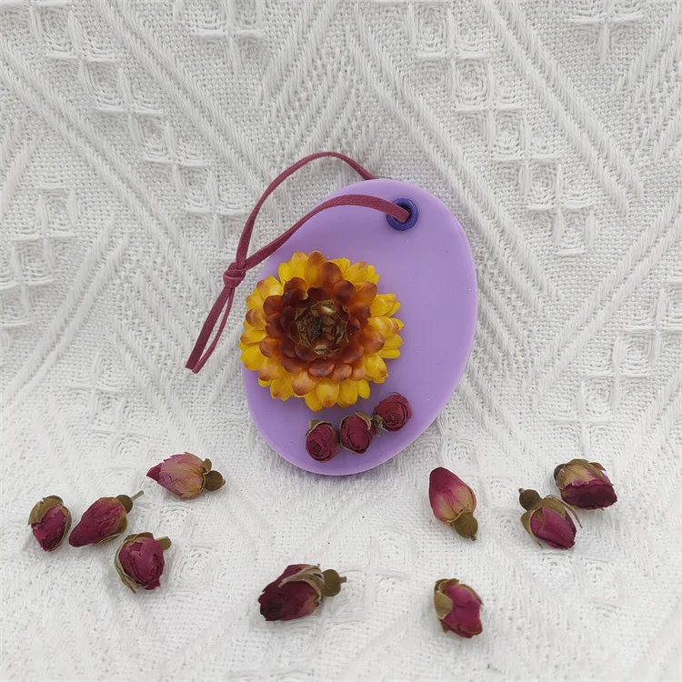 Lovely Holiday Birthday Gift Family Restaurant Study Wardrobe Pendant Purple Oval Aromatic Soybean Wax Scented wax Tablet