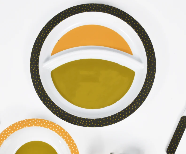 AOHEA New Scenarios luxury tableware compartments PP Kids Plates 4 Packs Divided Plate Non Toxic Tray Colorful for youngsters