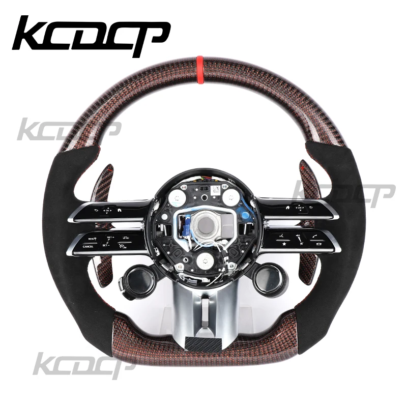 OLED Steering Wheel For Mercedes Benz GLC63 GLC43 GLE43 GLB AMG CLA35 CLA45 S63 AMG Carbon Fiber Steering Wheel