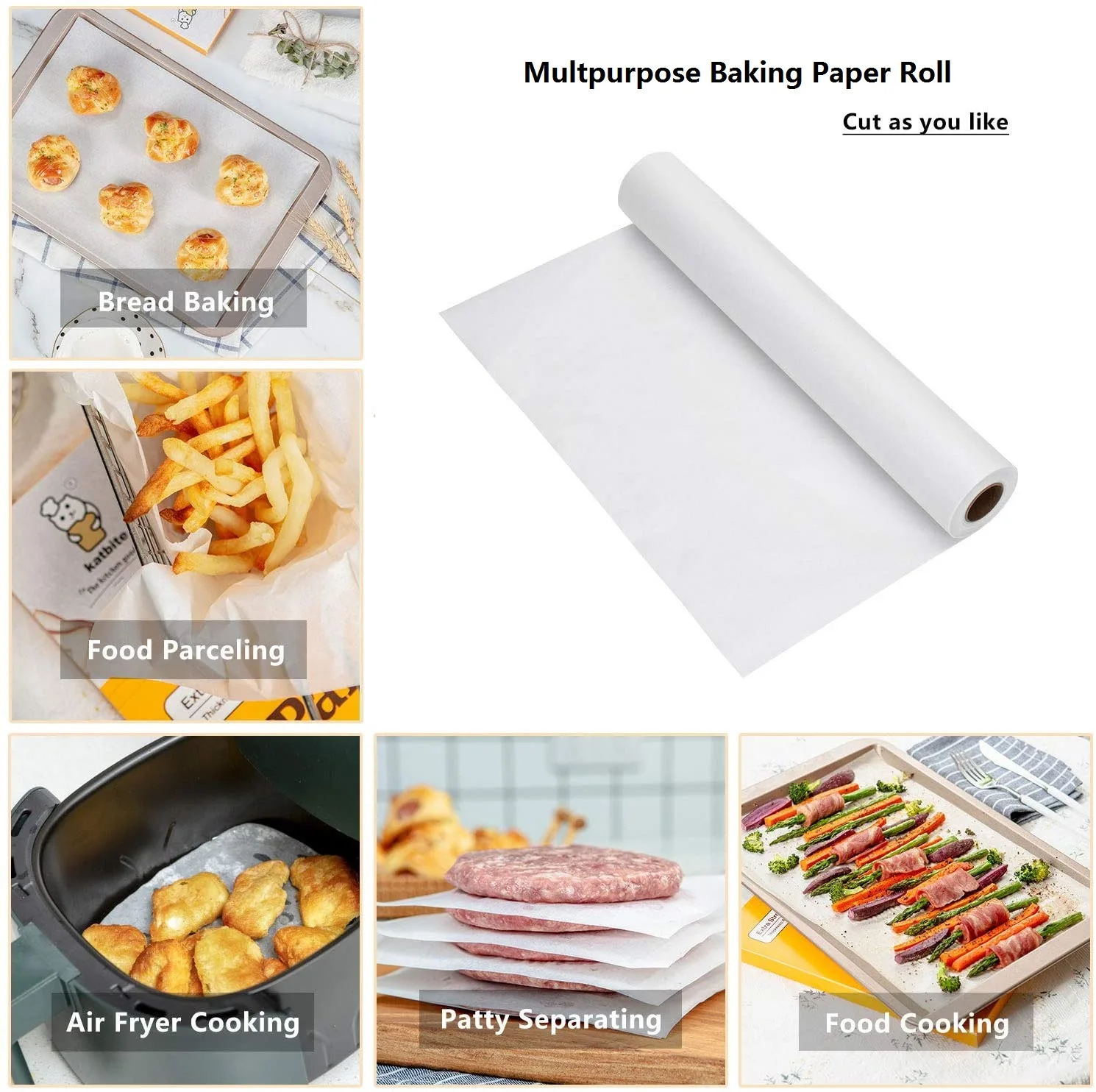 Non-Stick Greaseproof waterproof Parchment Baking Paper Sheets 40x60 cm Parchment Paper in rolls Printed