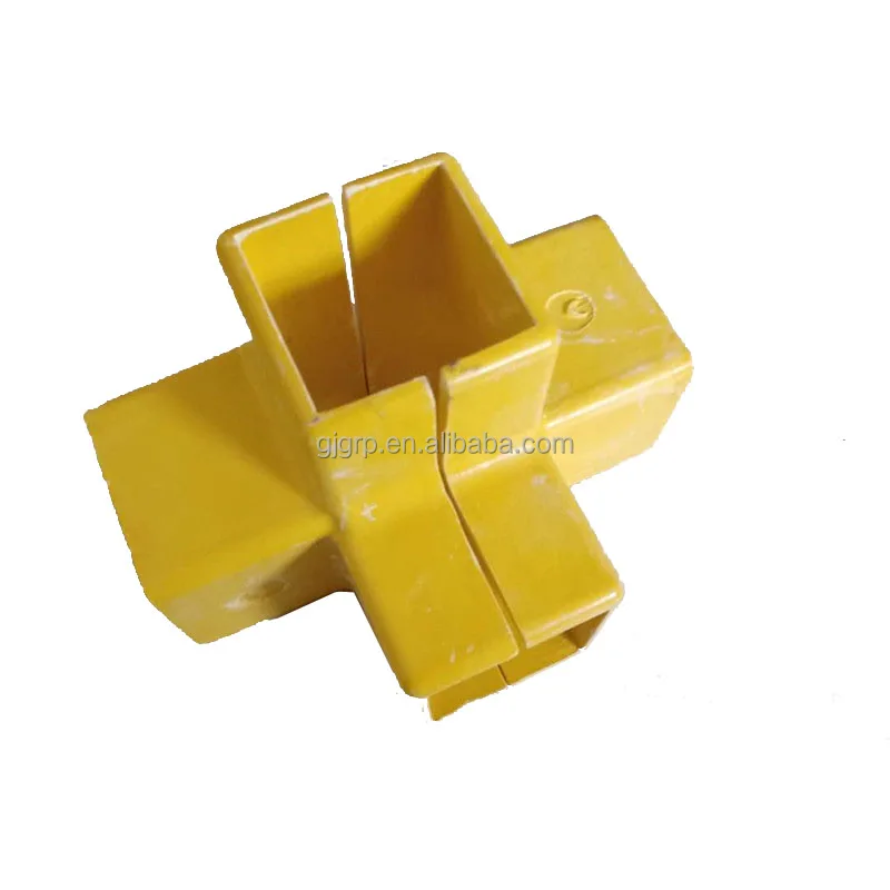 FRP Elbow Three Way Four Way Fiberglass Handrail Fittings Molded SMC Tee for Handrail System FRP tube pipe connector