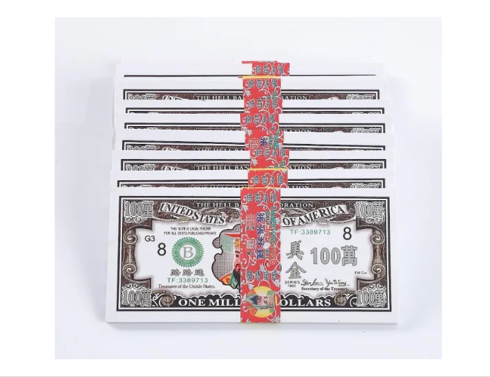 10000 dollar king charles african chinese original burn ancestor jostpaper joss paper movie bank notes ghost money