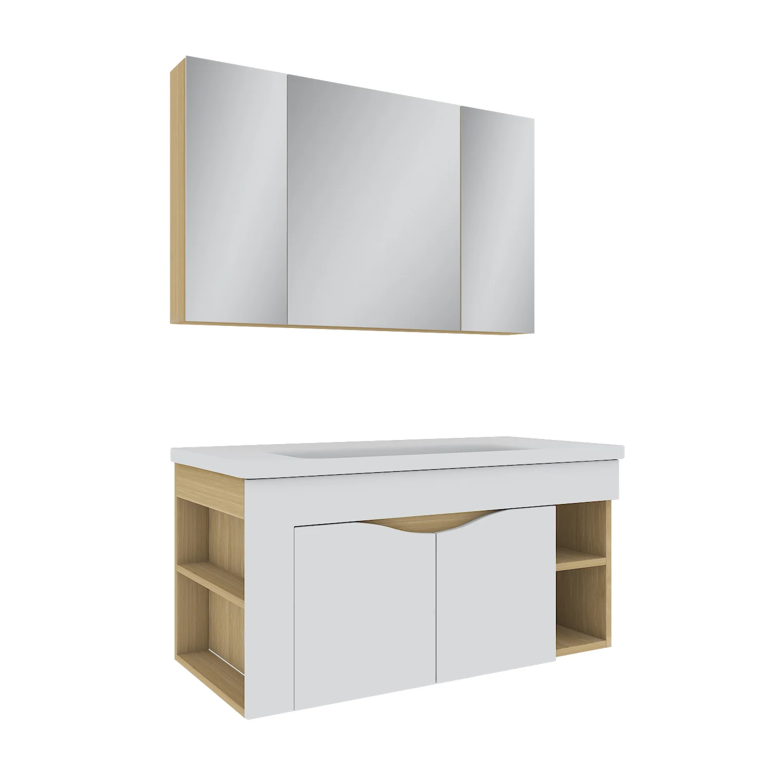 Vanity Bathroom Cabinet With Mirror And Basin Aluminium Bathroom Cabinet With Ceramic Sink bathroom product