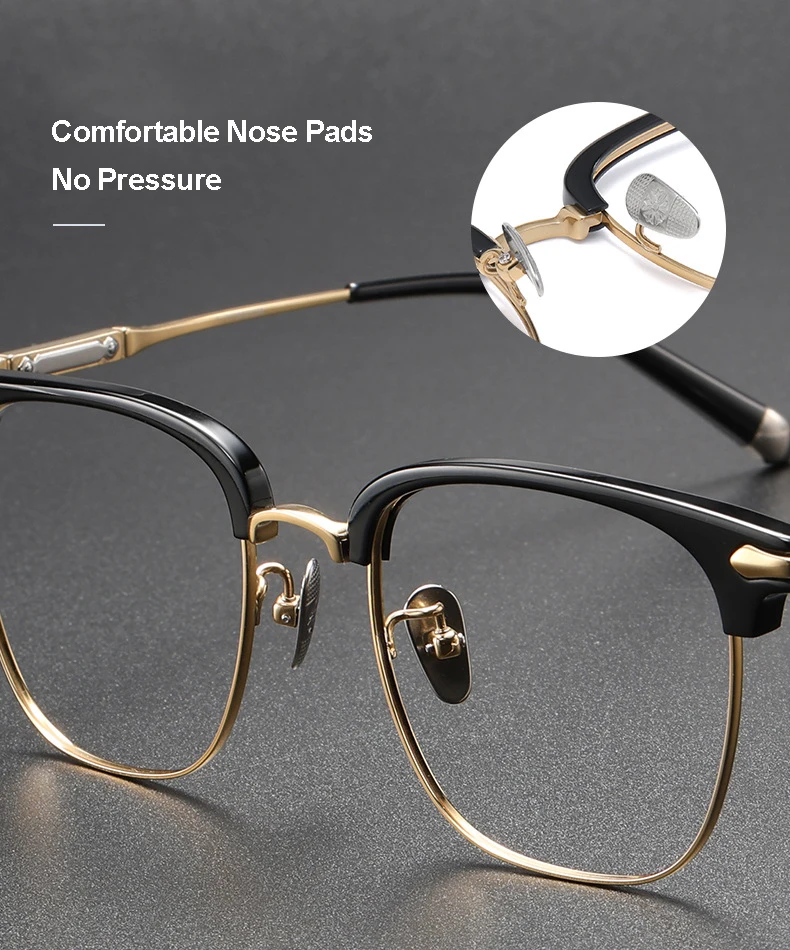 Wholesale Cheap Black gafas Designer Square Titanium Acetate Eyeglasses Frames Men