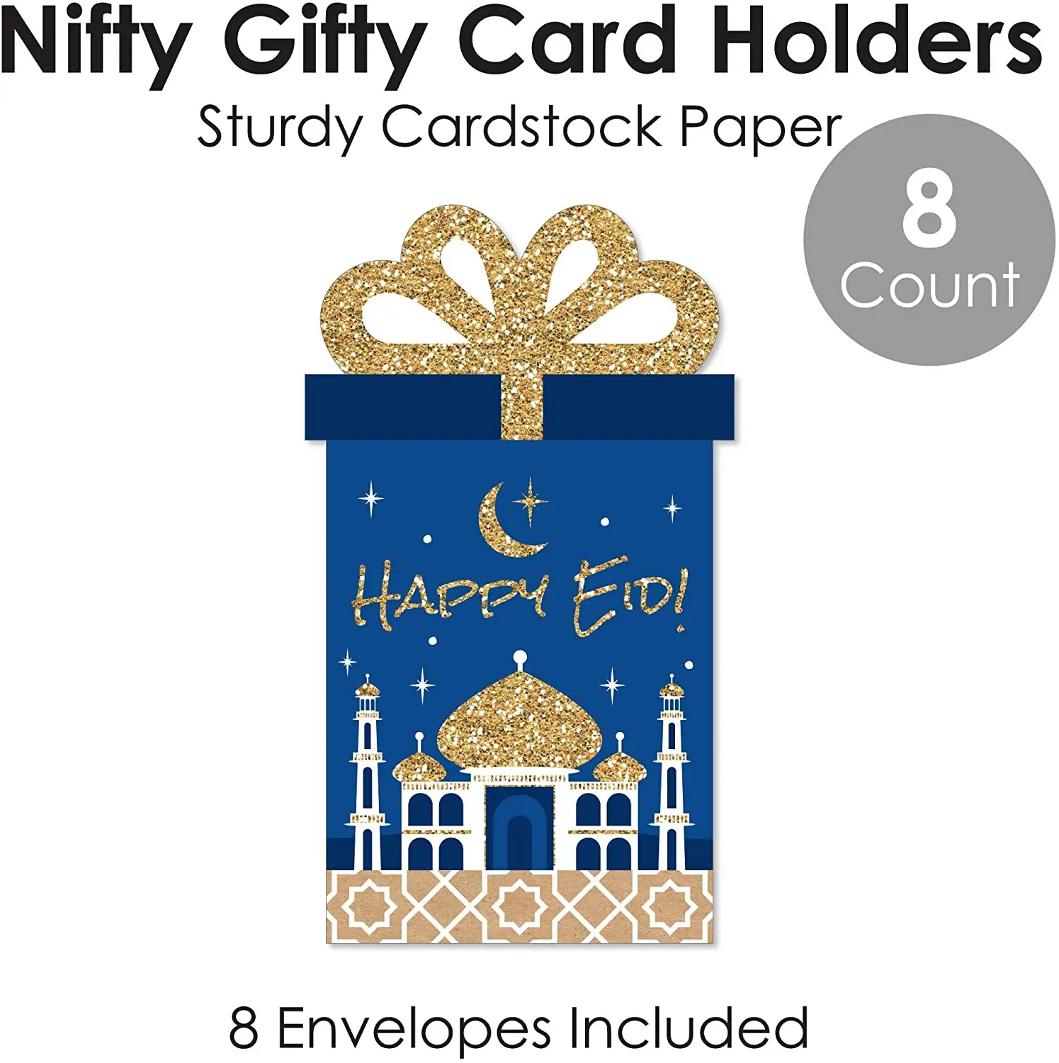 Set of 8 Eid Mubarak Party Money and Gift Card Sleeves  Nifty Gifty Card Holders